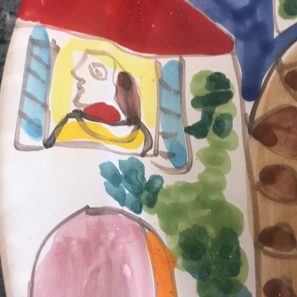 LaMusa Italian pottery hand painted 17” serving platter - Picture 4 of 8